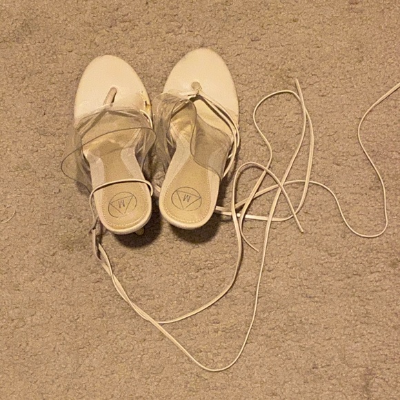 Misguided Clear Strap Lace Up Heeled Sandals - Picture 2 of 4